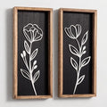 Tide and Tales 3D Black Wall Decor, Set of 2, Moody Botanical Wall Art by TideandTales