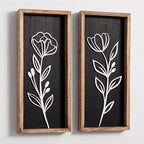Tide and Tales 3D Black Wall Decor, Set of 2, Moody Botanical Wall Art by TideandTales