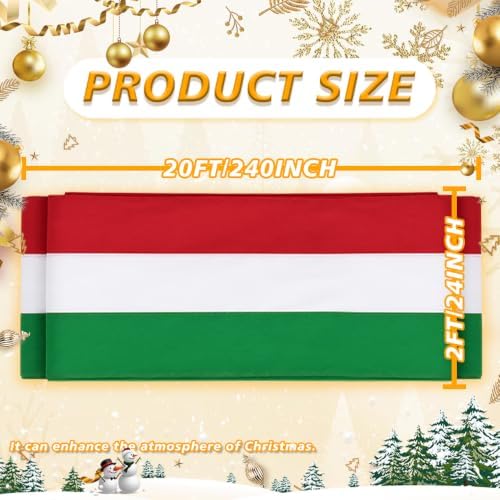 3Pack Red White Green Bunting Banner 2x20Ft Merry Christmas Bunting Flags New Years Decor Outside Hanging Italy Mexican Festival - Image 2