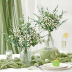 Serwalin 100PCS Mixed Eucalyptus Stems with Baby's Breath Greenery - Image 4