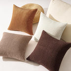 Topfinel Gold Brown Gradient Fall Pillow Case Rustic Throw Pillow Covers 22x22 Inch Set of 4 Soft Farmhouse Corduroy Striped Decorative Cushion Cover for Sofa Couch Living Room Bedroom - Image 6