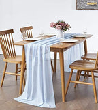 Pufogu 5 Pack 10Ft Baby Blue Chiffon Table Runner Sheer 29x120 Inch - Image 4
