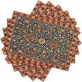 William Morris Retro Plant Pattern Floral Placemats, William Morris Art Print Table Mats, Tabletop Dining Room Kitchen Decoration 18" L x 12" W *6 PCS by GoDazzling