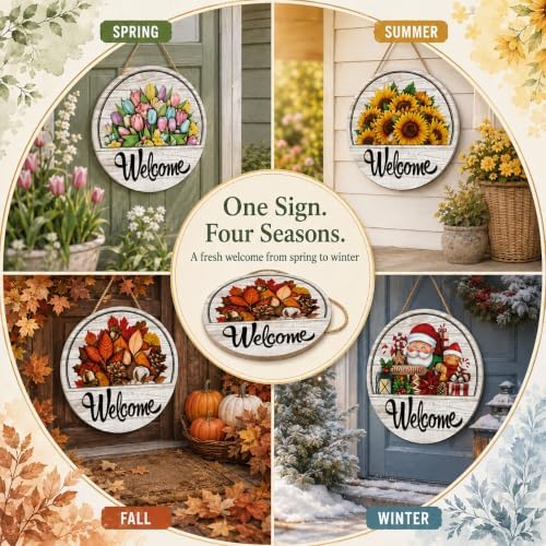 16Pcs Interchangeable Welcome Sign for Front Door, Magnetic Seasonal Decor (16pcs) - Image 4