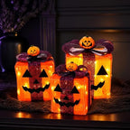 Halloween Decoration Lights, 3Pcs Pumpkin Decorations, 60 LEDs &Timer by SolarLight