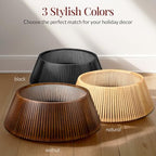 Best Choice Products Christmas Tree Collar, Solid Wood Slatted Tree Skirt Holiday Accessory for Home - Natural - Image 6