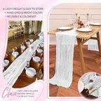 30 Pack Cheesecloth Table Runner 10FT White Table Runner Boho Gauze Cheese Cloth Table Runners Long Rustic Sheer Table Decorations for Wedding Party Baby Bridal Shower Birthday Holiday Home - Image 5