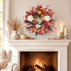 Fall Wreaths for Front Door 24 inch Wreath with Storage Bag - Image 2