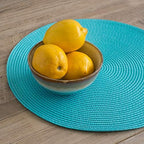 Now Designs Disko Round Placemats, Turquoise, Set of 4 - Image 2
