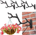 Blulu 4 Pcs Cast Iron Plant Hanger Wall Bracket Tree Branch, Rust Brown by Blulu