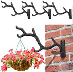 Blulu 4 Pcs Cast Iron Plant Hanger Wall Bracket Tree Branch, Rust Brown by Blulu