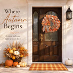 24 Inch Fall Wreaths for Front Door, Pumpkin Wreath - Image 4