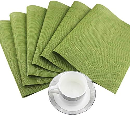 PIGCHCY Placemats Set of 12 Washable Durable Place Mats Vinyl Heat Resistant Non-Slip Table Mats Indoor Outdoor (Sage Green) - Image 6