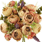 FiveSeasonStuff Tawny Brown Artificial Peony Bouquet Set of 2 by FiveSeasonStuff