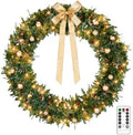 VINGLI 60" Extra Large Pre Lit Christmas Wreath with 220 LED Lights by VINGLI