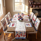 Newtay 13 Pcs 4th of July Table Runner Placemats and Dining Chair Cover Set Patriotic Red White Blue Decoration for 250th Anniversary Memorial Independence Day Kitchen Dining Home Party Decor(Vintage) by Newtay