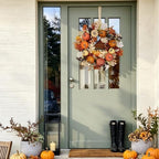 24 inch Fall Wreaths for Front Door Outside Autumn Wreath Fall Decorations for Home Decor Pumpkin Wreath for Farmhouse Holiday Thanksgiving Harvest Halloween Outdoor Indoors Fall Front Porch - Image 4