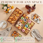 Sintuff 3 Tier Acacia Wood Cupcake Stand, Tiered Dessert Display Tray - Image 5