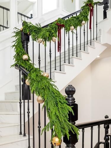 15FT Extra Full Christmas Garland Norfolk Pine Garland Realistic Artificial Christmas Greenery Garland for Mantle Stairs Railing Table Fireplace Wall Indoor Outdoor Holiday Xmas Decor Decoration by GreenMoon