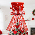 nuvagiki Valentine's Day Tree Topper Hat Decor, Valentines Day Heart Ribbon Bow Hat Decorations for Tree, Galentines Day Decorations Tree Ornaments, Valentine Velvet Heart Bow Hat, Valentines Gifts by nuvagiki