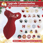 Personalized Cat Christmas Stockings - Custom Embroidered Pet Name & Fish Shape Stocking for Cat, 15.3” Large Knit Monogram Xmas Stockings for Fireplace Holiday Decor Gift(6 Pack) - Image 4