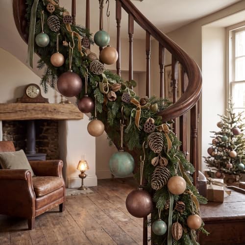 Yunlly 18 Pcs Neutral Christmas Ornaments Rustic Vintage Xmas Tree Decor - Image 6