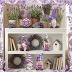 Simgoing 6 Pcs Purple Lavender Gnomes Mother's Figurines Lavender Gnomes with Best Mom Ever, Mom Resin Statues Table Decor for Mum Grandma Birthday Party Tabletop Home Centerpieces Tiered Tray Decor - Image 6
