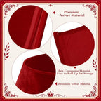 Skylety Red Velvet Christmas Tree Collar 24‘’ Tree Base Cover - Image 3