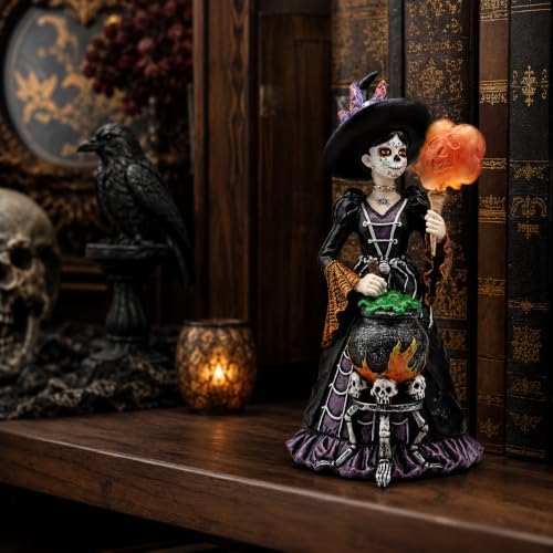 Comfy Hour 8 Inch Day of the Dead Witch Figurine, Catrina Decor - Image 3