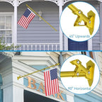 ZMTECH Flag Pole - Upgraded Bracket, 6 FT Stainless Steel Flag Poles for Outside House, Residential or Commerical, Tangle Free Flag Pole Kit for American Flag (Without Flag, Gold) - Image 4