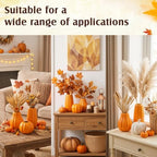 3 Pcs Rtterri Fall Pumpkin Vases, Autumn Ceramic Vases, Orange - Image 6