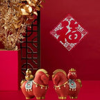 2026 Chinese New Year Horse Figurines Chinese Year of the Horse Decorations 2Pcs Resin Horse Statue Spring Festival Cute Zodiac Gift Blessing Souvenir Home Office Store Restaurant Tabletop Decors - Image 4