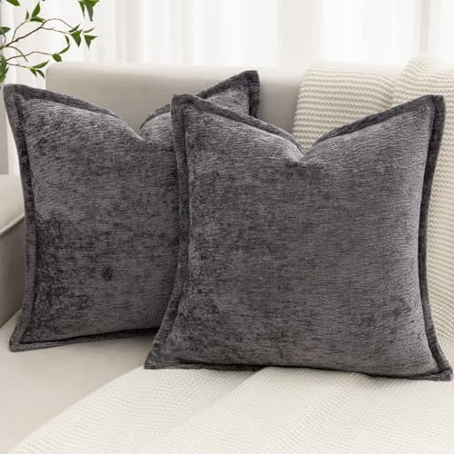 Decorative Throw Pillow Covers 24x24 Chenille Boho Pillowcase by BAOLIZEGAO
