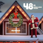 VINGLI 48" Artificial Pre Lit Christmas Wreath with 150 LED Lights - Image 2