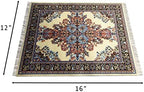 Set of 4 Rug Placemats – Miniature Oriental & Turkish Carpet Style Table Mats, Decorative Fabric Dinner Mats with Fringes, Washable, Rectangular 16x12 inch, Colorful Table Setting Accessories - Image 3