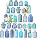 Yaomiao 30 Pcs Glass Bud Vases Centerpieces, Blue Series by Yaomiao