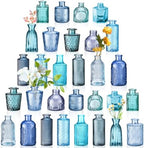 Yaomiao 30 Pcs Glass Bud Vases Centerpieces, Blue Series by Yaomiao
