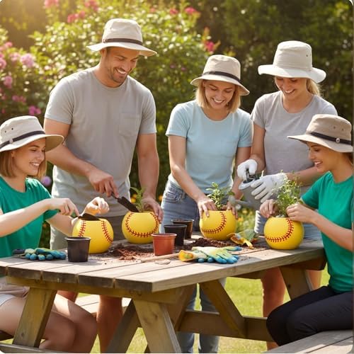 LemonRoad 6 Pcs Baseball Flower Pot,Softball,3.93 x 3.93 x 3.15 Inches - Image 6