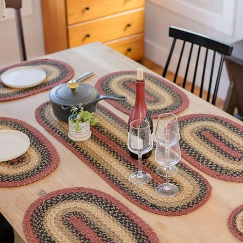 Homespice Highland Braided Table Runner Ideal as Dining Runner, Oval 11x36 by Homespice