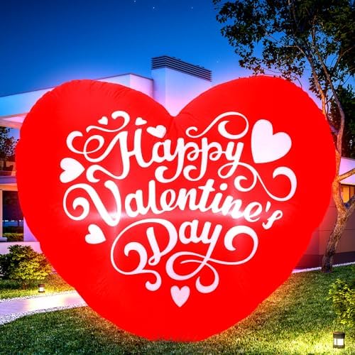 VIHOSE Inflatables Arch Outdoor Decorations Inflatable Arch Build in LED Lights for Party Supplies Decor(5.5 ft,Heart) by VIHOSE