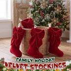 Seematn 4 Pack Burgundy Red Velvet Christmas Stockings, 18 Inch - Image 6