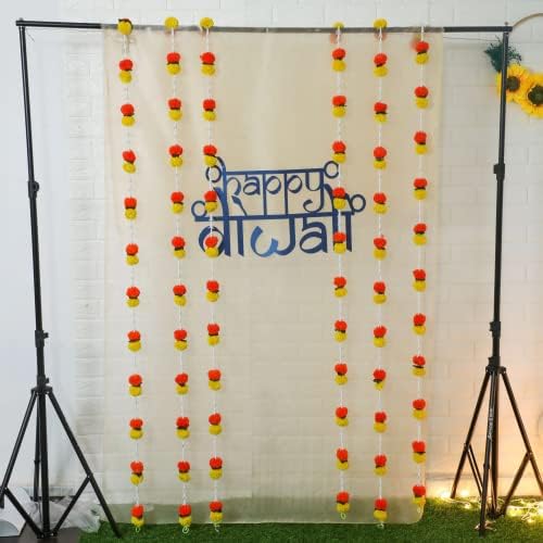 6 Ft Marigold & Lilly Garlands | Artificial Flower | Hosuewarming Indian Wedding Decoration | Plastic Garlands | Bulk Floral Wall Decor, Backdrop, Diwali Decor | (Pack of 6) - Image 3