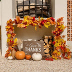 CQURE 9 Pack Fall Leaves Garland, 53.1Ft Maple Leaf Fall Vines Autumn Garland for Thanksgiving Wedding Party Decor, Indoor Outdoor Farmhouse Home Decorations - Image 3
