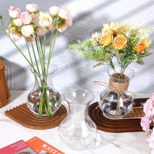 12 Pack 5.7" Plastic Small Vases for Centerpieces with Jute Twine, Plastic Bud Vase Bulk, Flower Vases Bulk Hyacinth Avocado Growing Vases for Wedding Living Room Table Decorations - Image 7