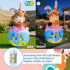 5FT Easter Inflatable Highland Cow with Egg Decorations Built-in LED Lighted Blow Up Decoration Home Yard Outdoor Indoor Garden Lawn Decor - Image 4