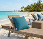 Outdoor/Indoor Sunbrella Throw Pillows Square Set of 2 Pieces 16 inch x 16 inch Spectrum Peacock - Cover Only, Insert Not Included - Image 4