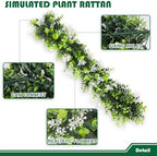 Fake Hanging Plants 21Pc-20 Artificial Ivy Vines, UV Resistant Greenery Ivy Leaves Garland with Flowers for Wedding Outdoor Decoration Home Indoor Wall Décor - Image 3