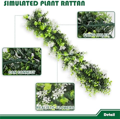 Fake Hanging Plants 12Pc-20 Artificial Ivy Vines, UV Resistant Greenery Ivy Leaves Garland with Flowers for Wedding Outdoor Decoration Home Indoor Wall Décor - Image 3