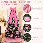 Riceshoot 63 Pcs Pink Velvet Christmas Tree Decorations Set - Image 3