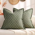 ZWJD Pillow Covers 26x26 Set of 2 Soft Polyester Textured Pillow Covers with Stylish Flange Edge Cozy Farmhouse Euro Sham Throw Pillows for Couch Bed Sofa Living Room by ZWJD